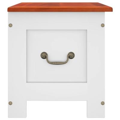 Opbergkist met deksel massief acaciahout bruin en wit Opbergkist met deksel massief acaciahout bruin en wit