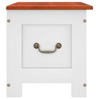 Opbergkist met deksel massief acaciahout bruin en wit - thumbnail