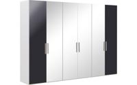 Goossens Kledingkast Easy Storage Ddk, Kledingkast 304 cm breed, 220 cm hoog, 2x draaideur en 4x spiegel draaideur midden - thumbnail