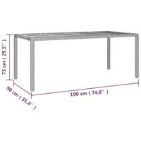 9-delige Bistroset met kussens poly rattan grijs - thumbnail