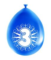 Party Ballonnen Hoera 3 Jaar - 8 Stuks - thumbnail