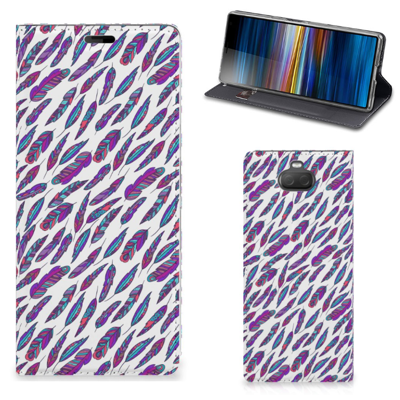 Sony Xperia 10 Plus | Hoesje met Magneet | Feathers Color Sony Xperia 10 Plus | Hoesje met Magneet | Feathers Color