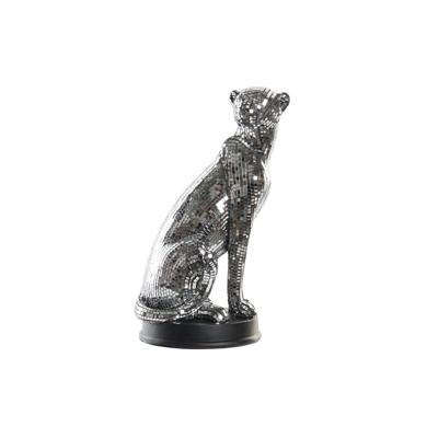 Decoratieve figuren DKD Home Decor 19,5 x 16 x 31,5 cm Spiegel Zilverkleurig Luipaard Modern