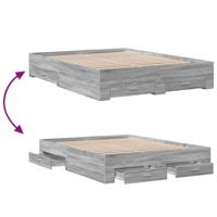 Bedframe met lades bewerkt hout grijs sonoma eiken 140x200 cm - thumbnail
