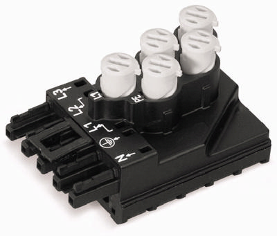 WAGO WAGO GmbH & Co. KG Grijpmodule [Ronde kabel - Lintkabel] Totaal aantal polen: 5 Zwart 10 stuk(s)