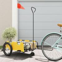 VidaXL Fietstrailer oxford stof en ijzer geel - thumbnail