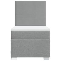 Boxspring met matras stof lichtgrijs 120x200 cm - thumbnail