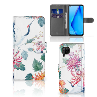 Huawei P40 Lite | Telefoonhoesje | Met pasjeshouder | Bird Flowers - thumbnail