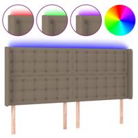 Hoofdbord LED 163x16x118/128 cm stof taupe - thumbnail