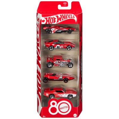 Hot Wheels Diecast Vehicle 5-Pack 1/64 80th Anniversary