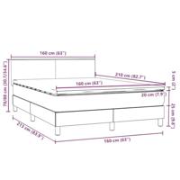 Boxspring met matras fluweel lichtgrijs 160x210 cm - thumbnail