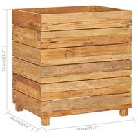 Plantenbak verhoogd 50x40x55 cm gerecycled teakhout en staal - thumbnail