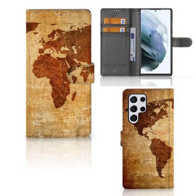 Samsung Galaxy S22 Ultra | Flip Cover | Wereldkaart