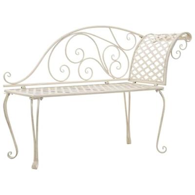 VidaXL Chaise longue 128 cm metaal antiekwit