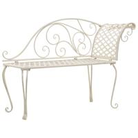 VidaXL Chaise longue 128 cm metaal antiekwit - thumbnail