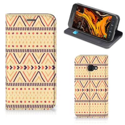 Samsung Galaxy Xcover 4s | Hoesje met Magneet | Aztec Yellow Samsung Galaxy Xcover 4s | Hoesje met Magneet | Aztec Yellow