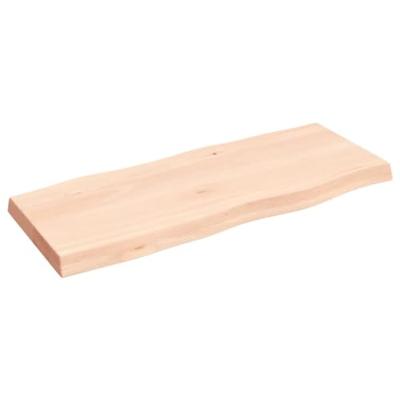 Tafelblad natuurlijke rand 100x40x(2-6) cm massief eikenhout