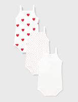 3 rompertjes met schouderbandjes PETIT BATEAU wit - thumbnail