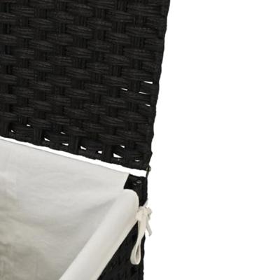 VidaXL Wasmand met deksel 46x33x60 cm poly rattan zwart