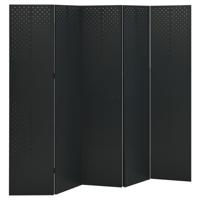 VidaXL Kamerscherm met 5 panelen 200x180 cm staal zwart - thumbnail