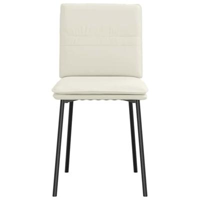 Eetkamerstoelen 6 st fluweel crèmekleurig