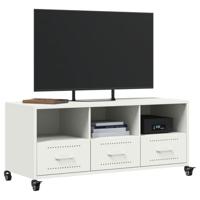 Tv-meubel 100,5x39x43,5 cm staal wit - thumbnail
