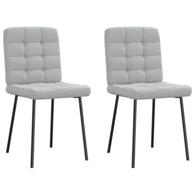 Eetkamerstoelen 2 st fluweel lichtgrijs