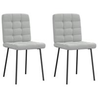 Eetkamerstoelen 2 st fluweel lichtgrijs - thumbnail