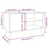 Platenkast 84,5x38x48 cm bewerkt hout wit - thumbnail