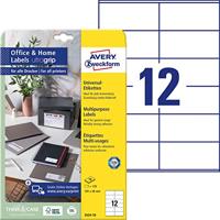 Avery Zweckform universele etiketten, 105 x 48 mm, wit, permanent klevend, 120 etiketten, 10 vellen - thumbnail