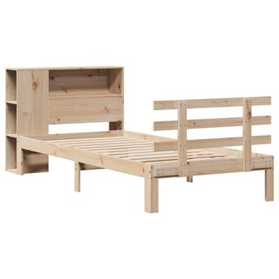 Bed met boekenkast zonder matras massief grenenhout 100x200 cm - thumbnail