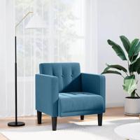 Fauteuil met armleuningen Blauw 53 cm Fluweel - thumbnail