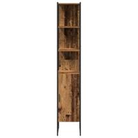 Badkamermand met ingebouwde wastafel van oud, geengineerd hout - thumbnail