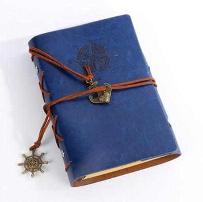 P697 Creative Corsair anker briefpapier Kladblok kantoorbenodigdheden school cute retro spiraal notebook dagboek boek (blauw)