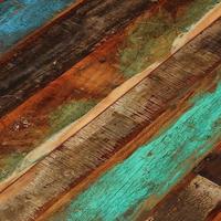 Tafelblad rond 15-16 mm 80 cm massief gerecycled hout - thumbnail