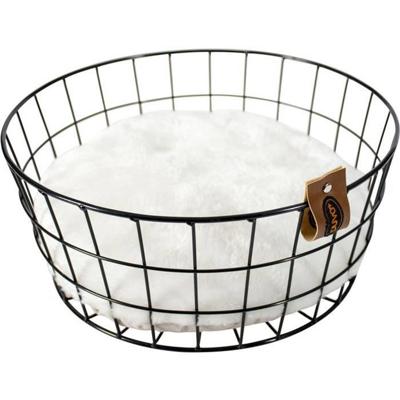 Duvo+ caviar metalen mand rond zwart 35x35x15cm