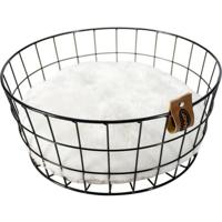 Duvo+ caviar metalen mand rond zwart 35x35x15cm - thumbnail