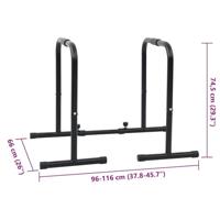 VidaXL Dip bar zwart 116 x 66 x 74,5 cm gepoedercoat staal - thumbnail