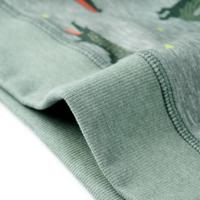 Kindertrui 128 gemleerd lichtkaki - thumbnail