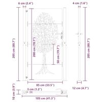 Tuinpoort met slot Zwart 105 x 200 cm Poedergecoat staal - thumbnail
