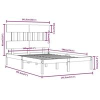 Bedframe massief hout 140x190 cm - thumbnail