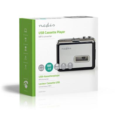 Nedis Cassettebandjes Digitaliseren | Draagbaar | Output: 1x 3,5 mm / 1x Mini USB | 1 stuks - ACGRU100GY ACGRU100GY