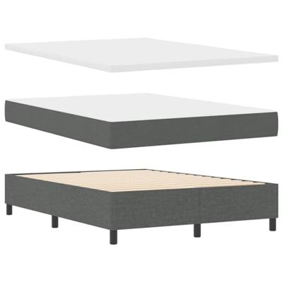 Boxspringbed met matras & bank donkergrijs 140x200 cm stof