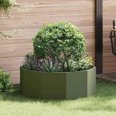 Plantenbak Olijf Groen 90 x 90 x 35 cm Staal
