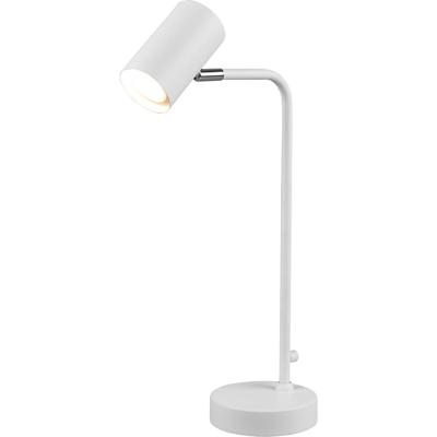 LED Bureaulamp Rond - Tafelverlichting GU10 Fitting - Mat Wit Aluminium