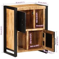 Dressoir 55x35x70 cm massief ruw mangohout - thumbnail