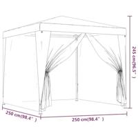 Partytent met 4 mesh zijwanden 2,5x2,5 m HDPE blauw - thumbnail