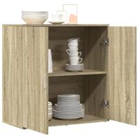 Dressoir 79x38x80 cm bewerkt hout sonoma eikenkleurig - thumbnail