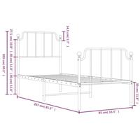 Bedframe met hoofd- en voeteneindemetaal wit 80x200 cm - thumbnail