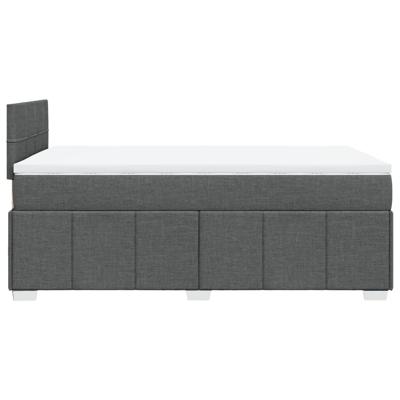Boxspring met matras stof donkergrijs 120x200 cm